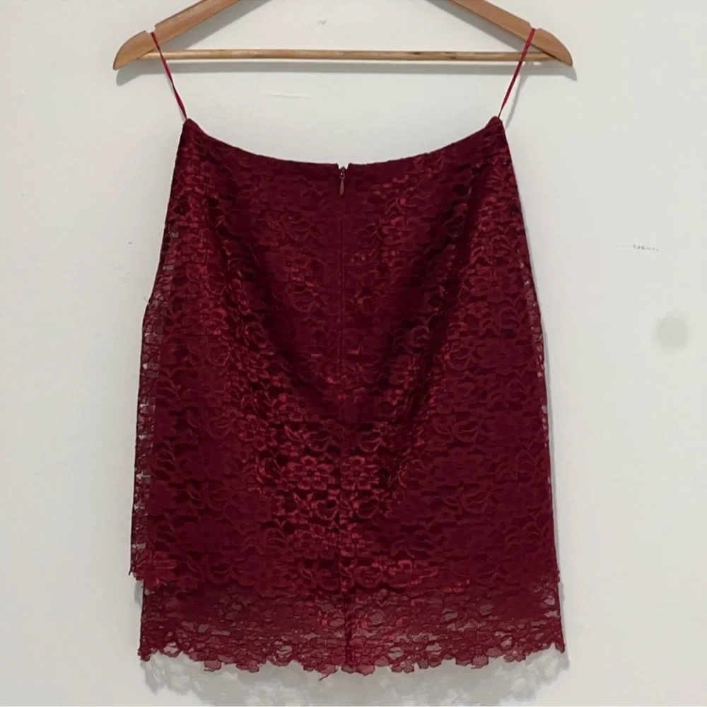 Reiss Elegant Red Lace Skirt - Picture 5 of 7